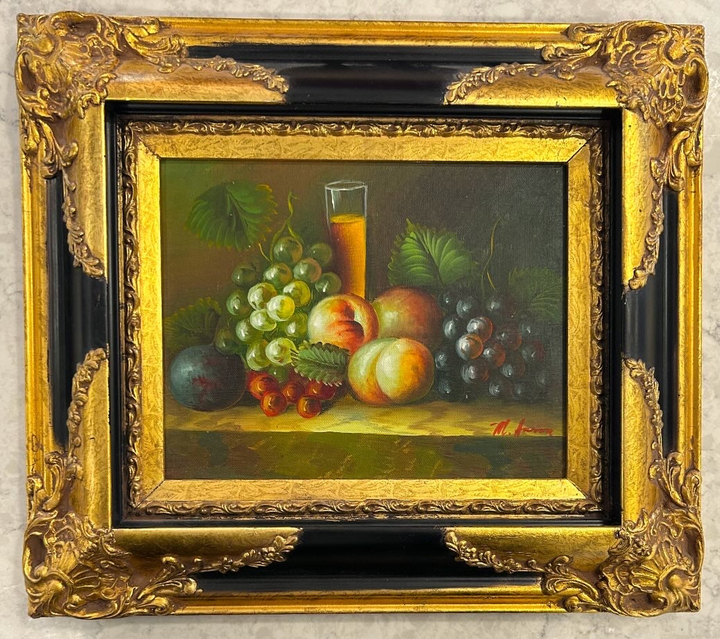 Original Fruit Life Oil Signed by M. Aaron