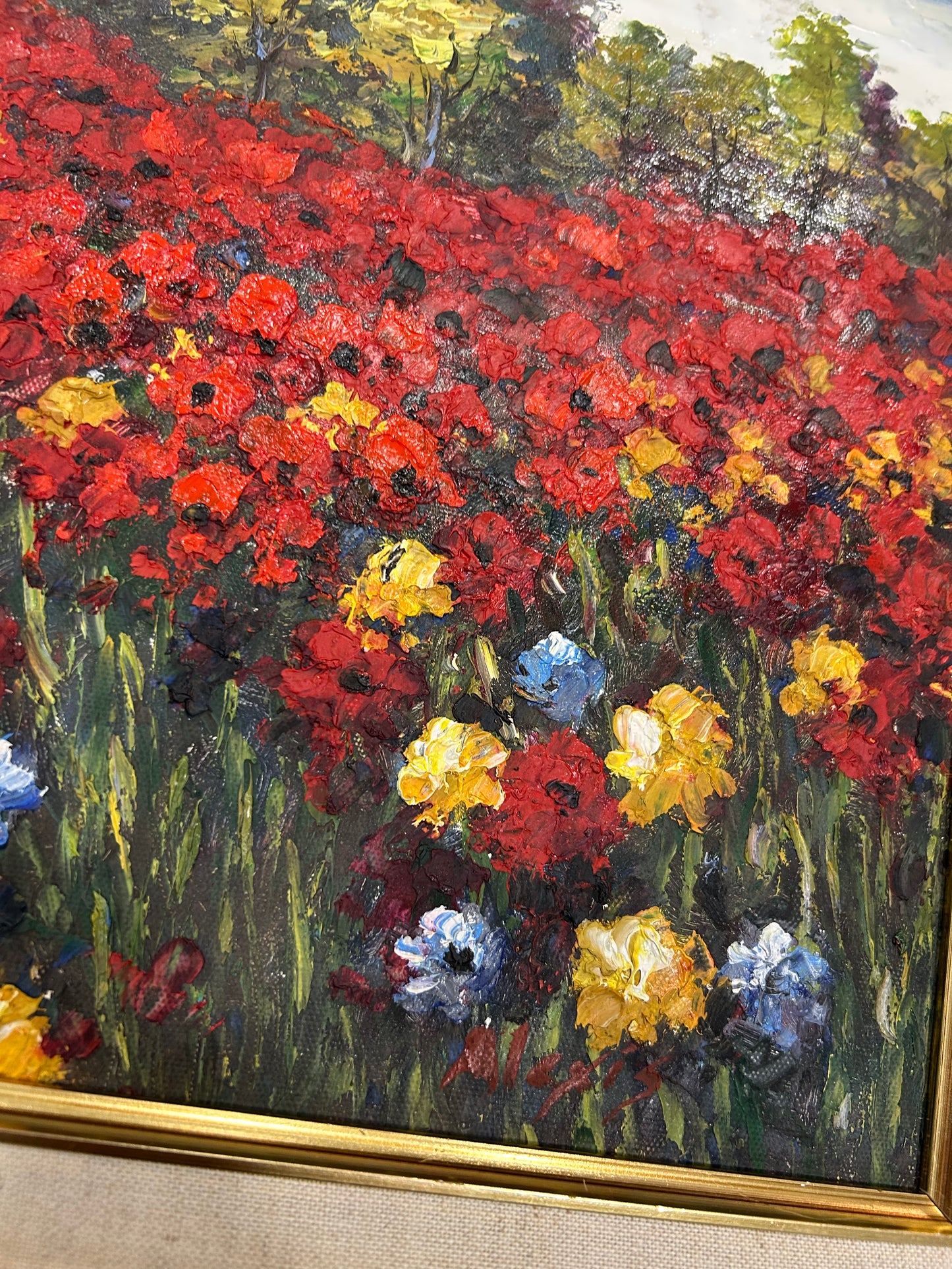 Original Red Floral Landscape
