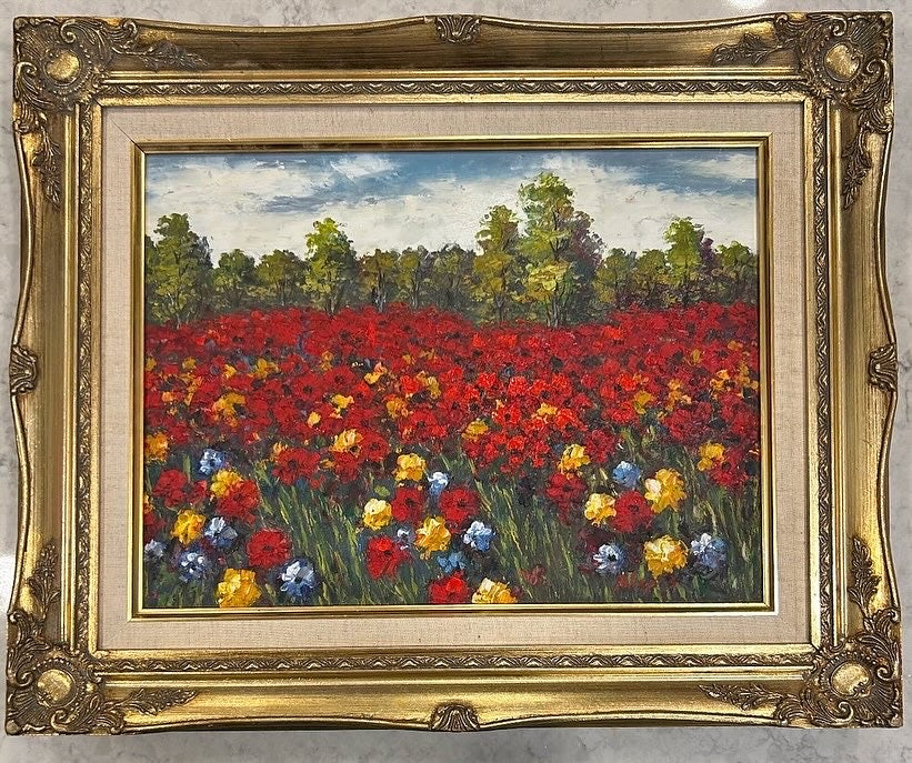 Original Red Floral Landscape